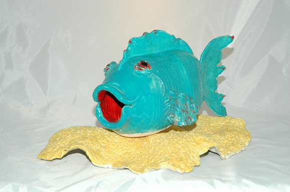 Blue Fish on Yellow Sea